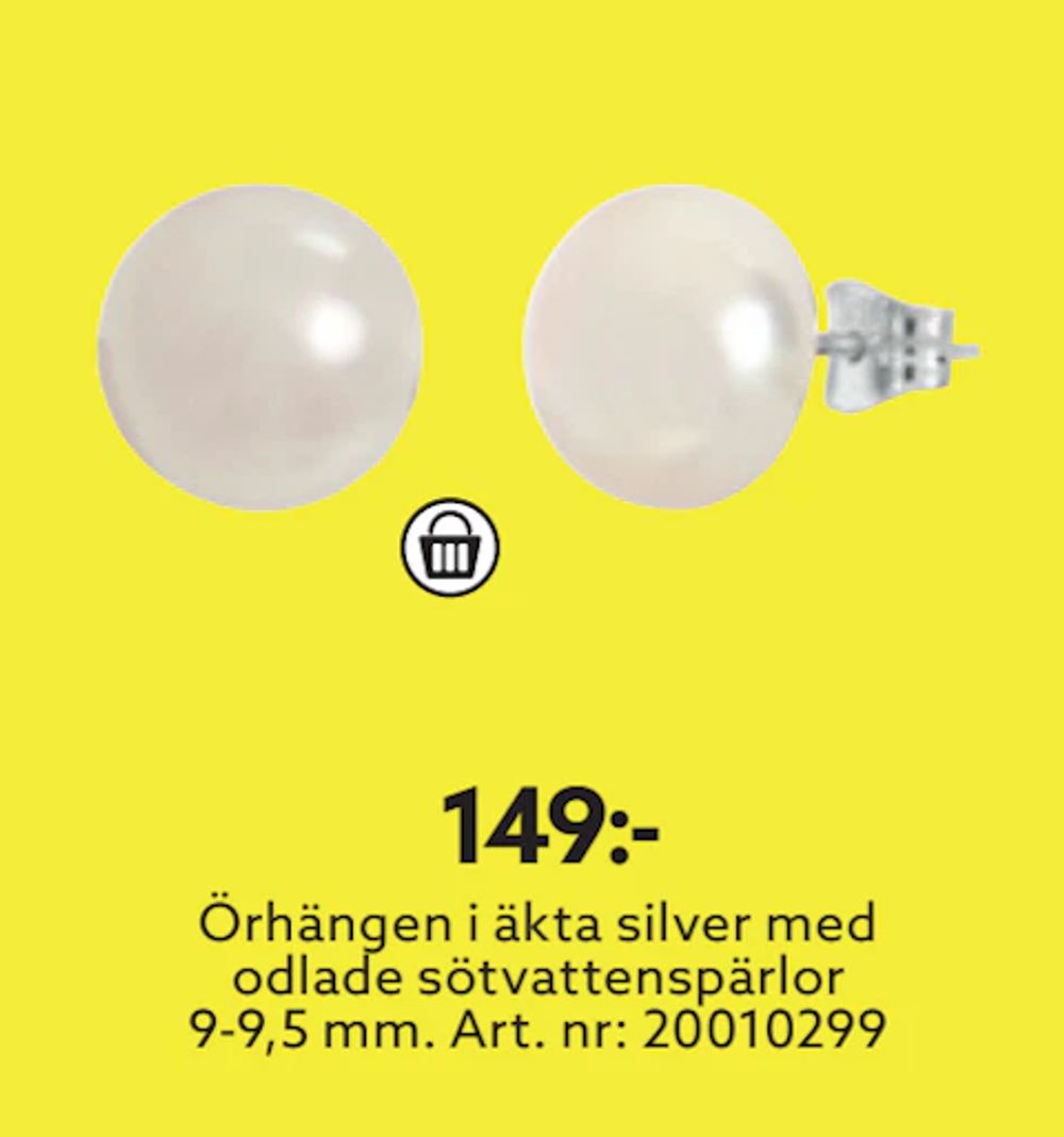 Erbjudanden på Örhängen i äkta silver med odlade sötvattenspärlor 9-9,5 mm från Albrekts guld för 149 kr