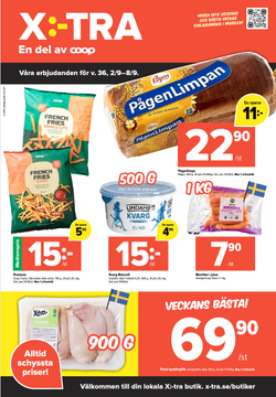 Coop X:-TRA Våra priser för v. 36, 2/9–8/9.