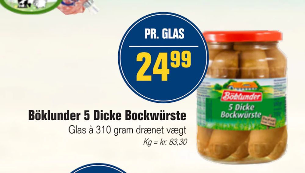 Tilbud på Böklunder 5 Dicke Bockwürste fra Otto Duborg til 24,99 kr.