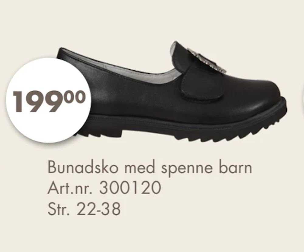 Tilbud på Bunadsko med spenne barn fra Spar Kjøp til 199 kr