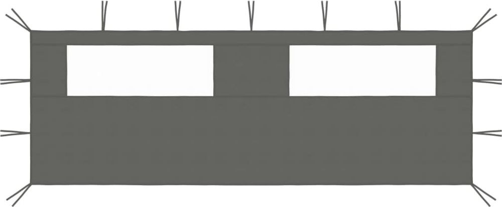 Tilbud på vidaXL pavillonvæg med vinduer 6x2 m antracitgrå fra vidaXL.dk til 290 kr.