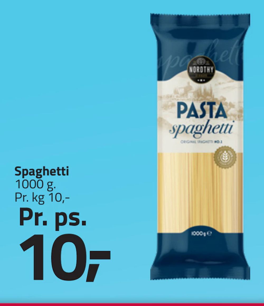 Tilbud på Spaghetti fra Fleggaard til 10 kr.