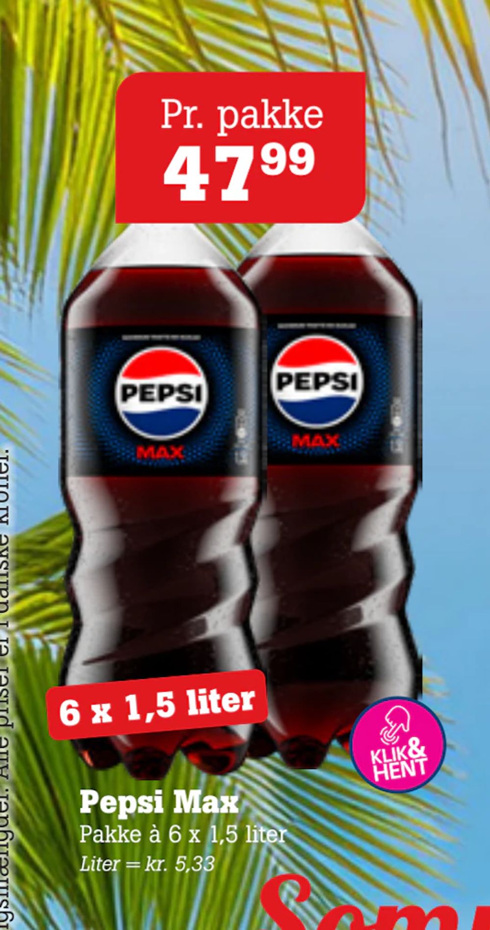 Tilbud på Pepsi Max fra Poetzsch Padborg til 47,99 kr.