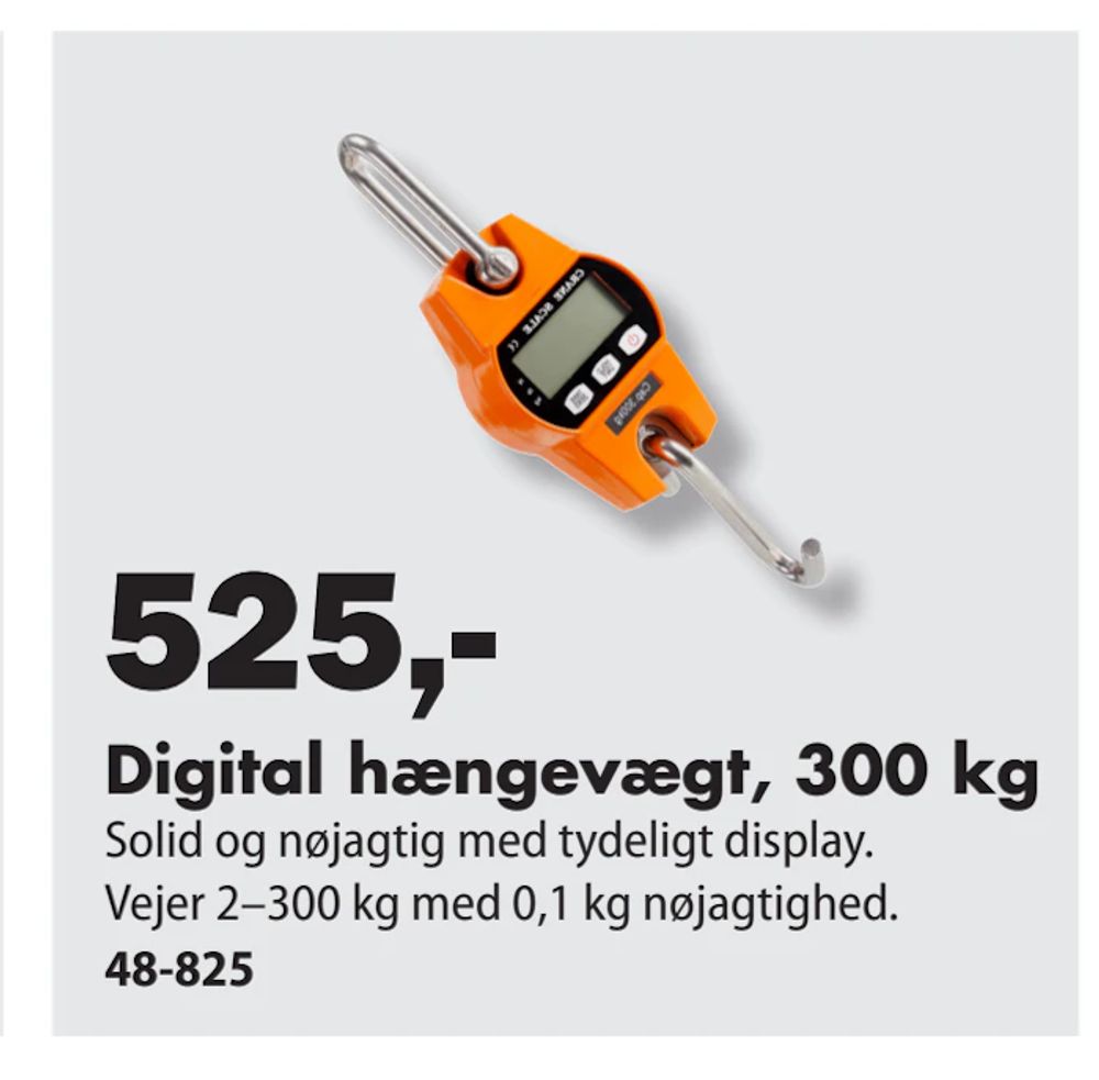 Tilbud på Digital hængevægt, 300 kg fra Biltema til 525 kr.