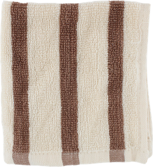 BHANI Vaskeklud Creme m. Lysebrune Striber (30x30cm)