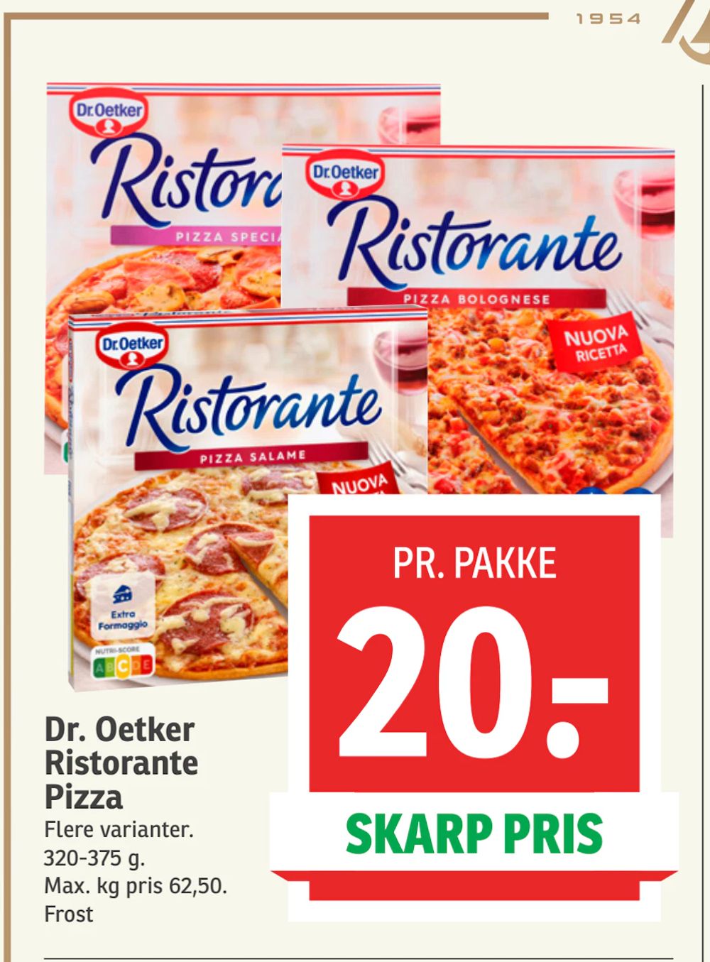 Tilbud på Dr. Oetker Ristorante Pizza fra SPAR til 20 kr.