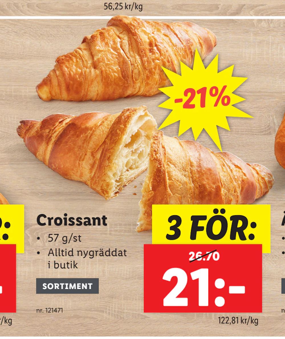 Erbjudanden på Croissant från Lidl för 21 kr