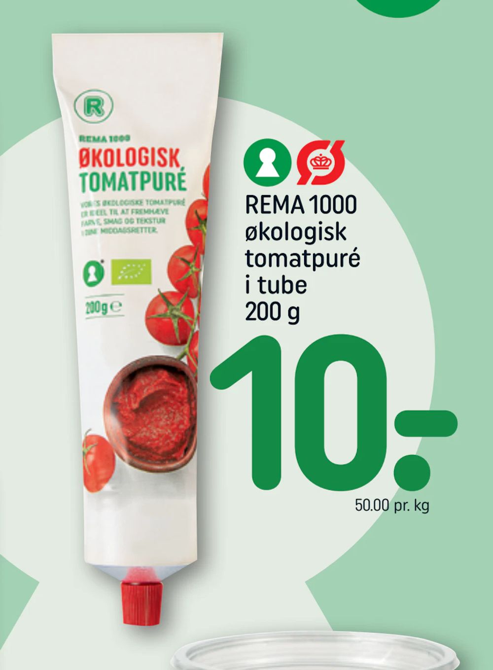 Tilbud på REMA 1000 økologisk tomatpuré i tube 200 g fra REMA 1000 til 10 kr.