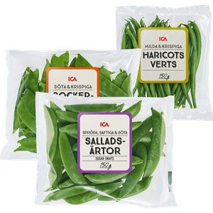 Socker-, salladsärtor, haricots verts