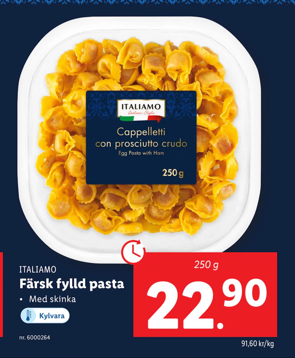 Erbjudanden på Färsk fylld pasta från Lidl för 22,90 kr