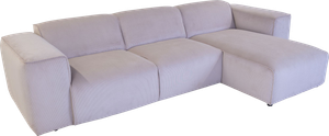 Rossi 3 Pers Sofa M. Chaiselong, Beige Fløjl Vendbar 75 Cm 310 Cm