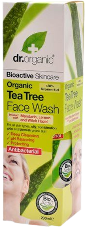 Face wash tea tree (Dr. Organic)