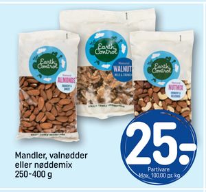 Mandler, valnødder eller nøddemix 250-400 g