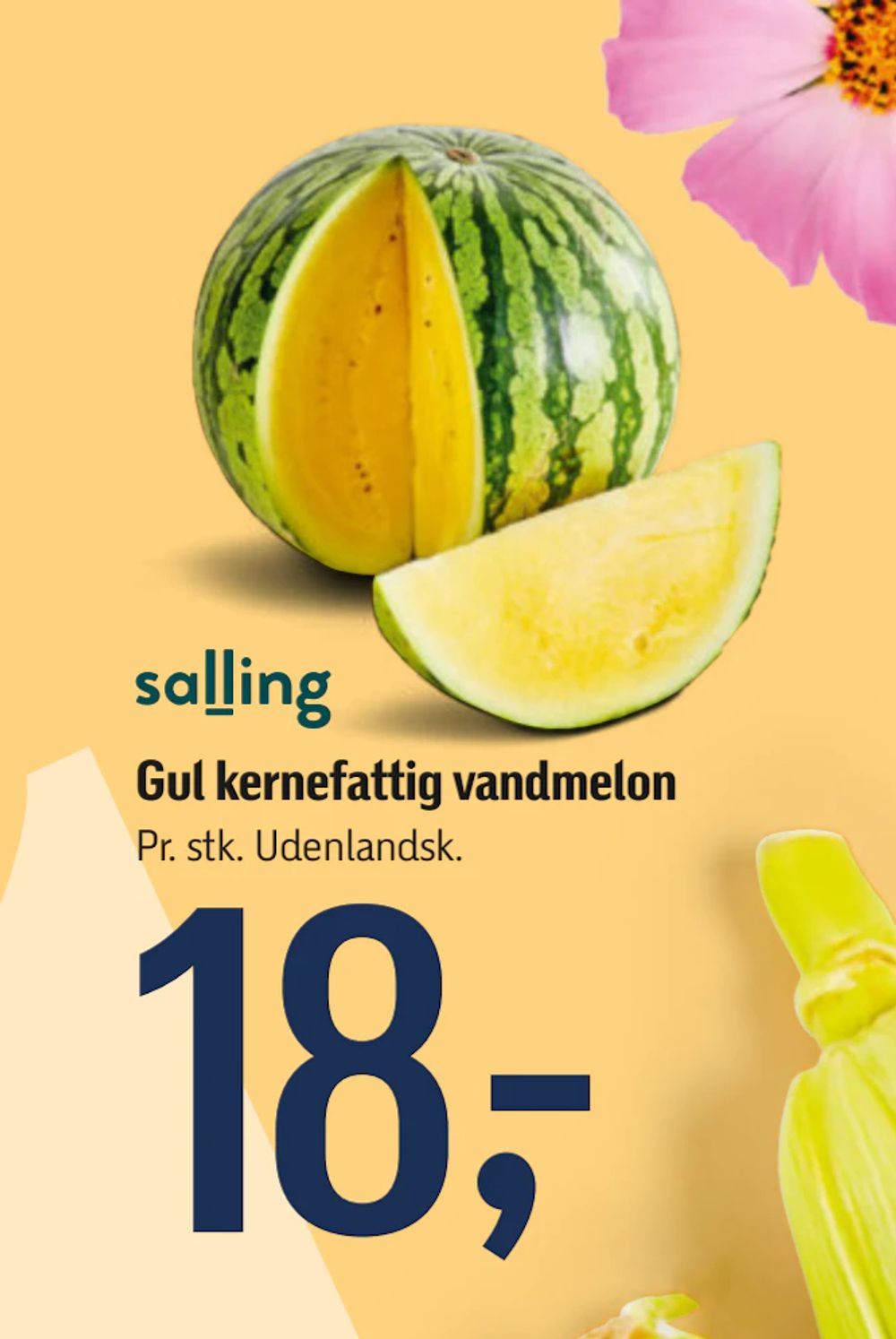 Tilbud på Gul kernefattig vandmelon fra føtex til 18 kr.