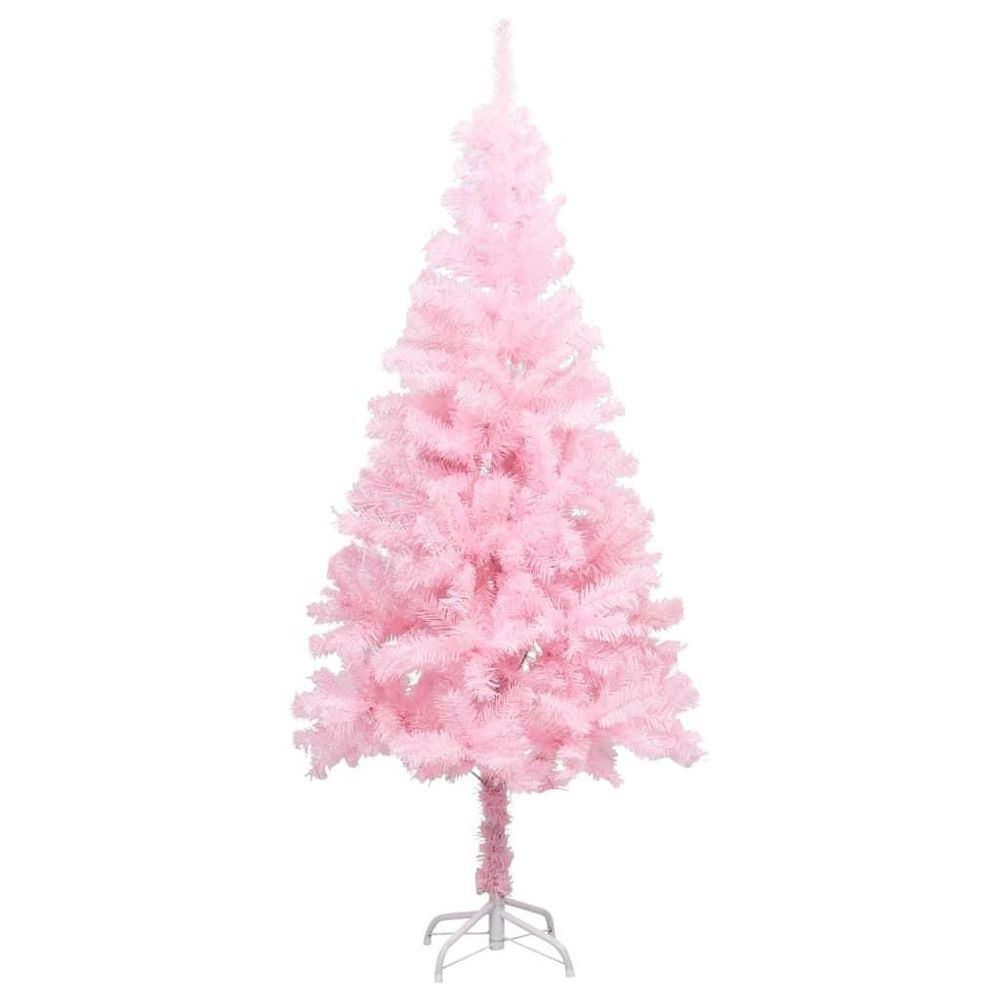 Tilbud på Kunstigt juletræ med fod 150 cm PVC pink fra Boligcenter.dk til 284 kr.