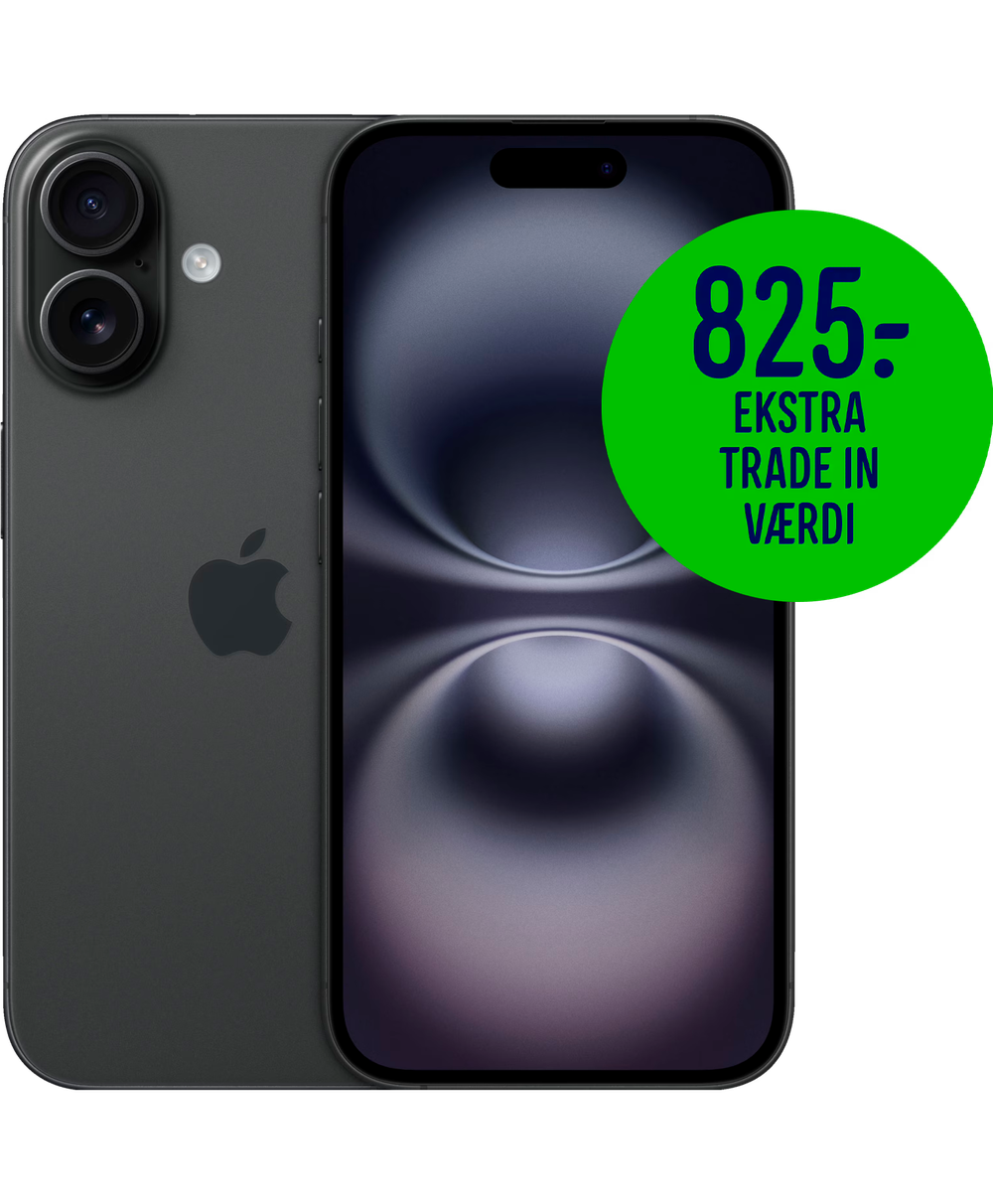 Tilbud på iPhone 16 – 5G smartphone 128GB (sort) fra Elgiganten til 6.674 kr.