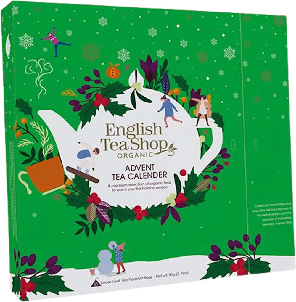 Tilbud på Julekalender grøn m. te Øko (English Tea Shop) fra Helsam til 129 kr.