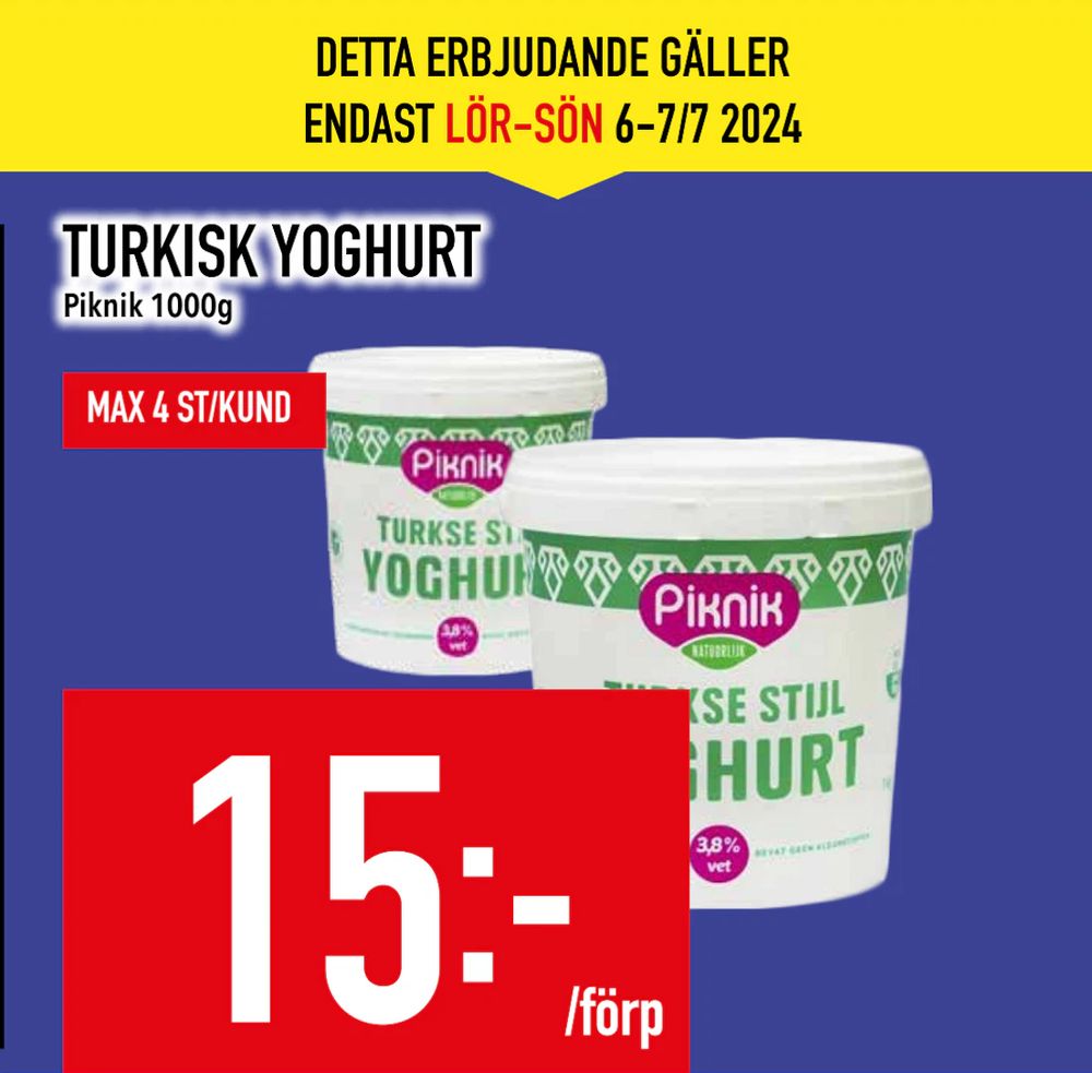 Erbjudanden på TURKISK YOGHURT från Matdax för 15 kr