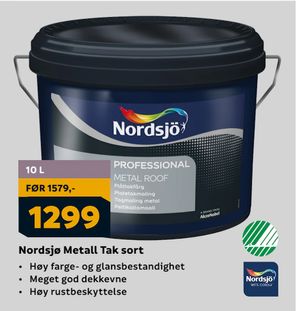 Nordsjø Metall Tak sort