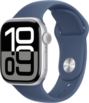 Apple Watch S10 42mm GPS (Silver Aluminium/Denim sportsrem) S/M