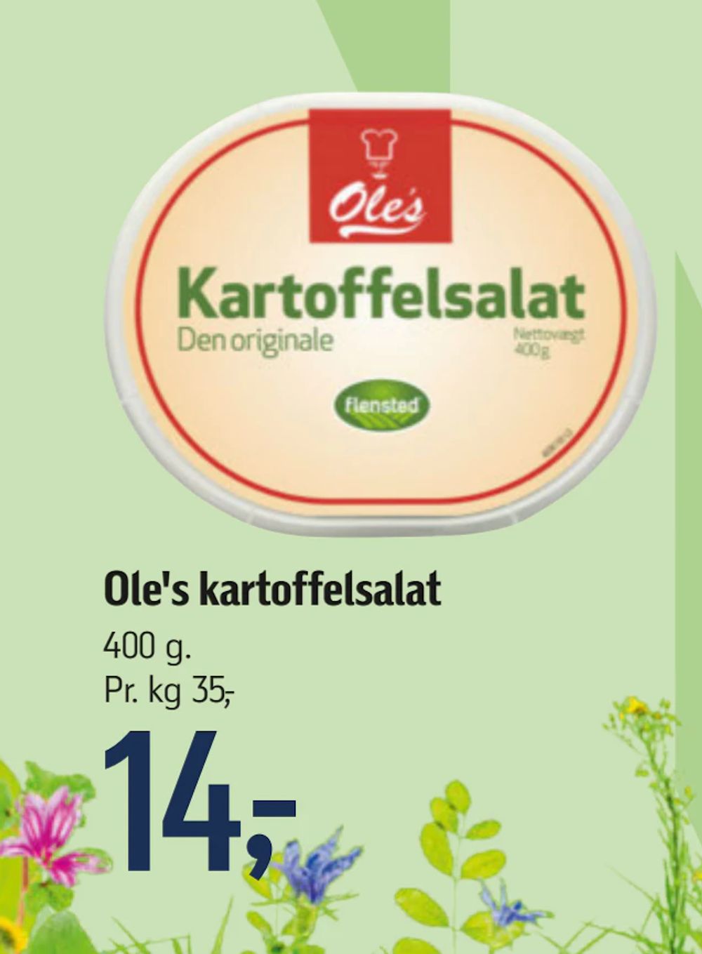 Tilbud på Ole's kartoffelsalat fra føtex til 14 kr.