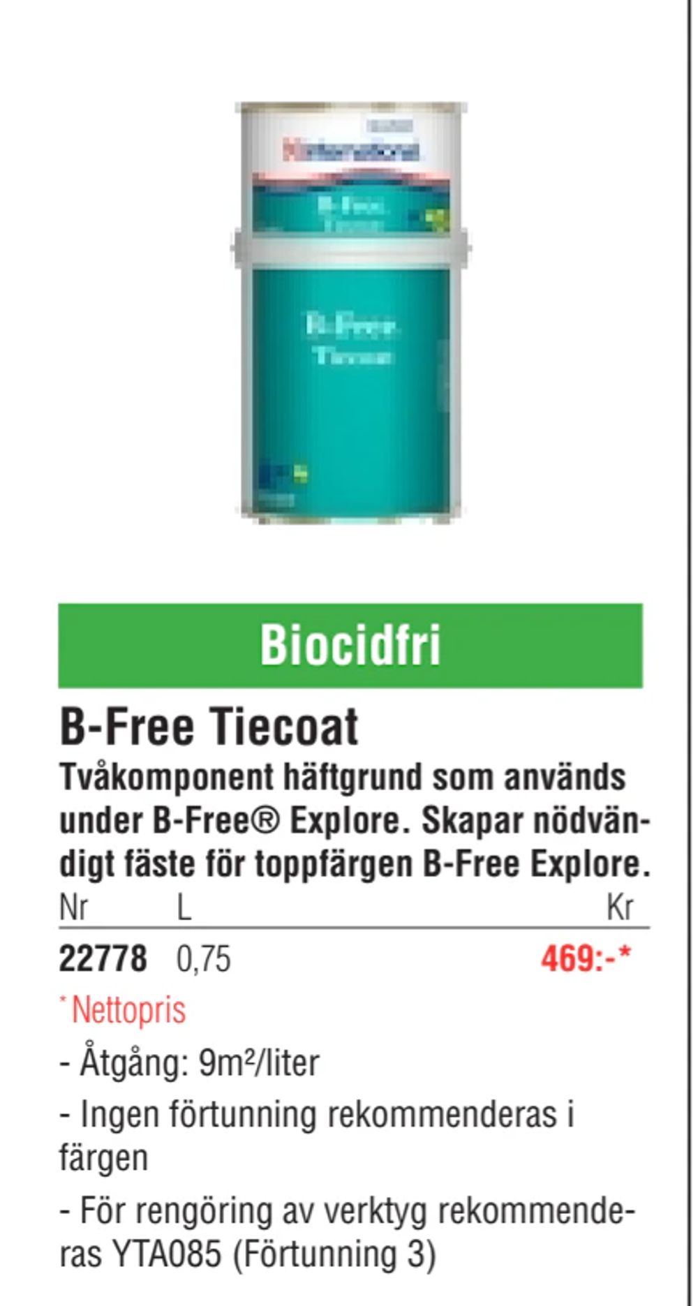 Erbjudanden på B-Free Tiecoat från Erlandsons Brygga för 465 kr