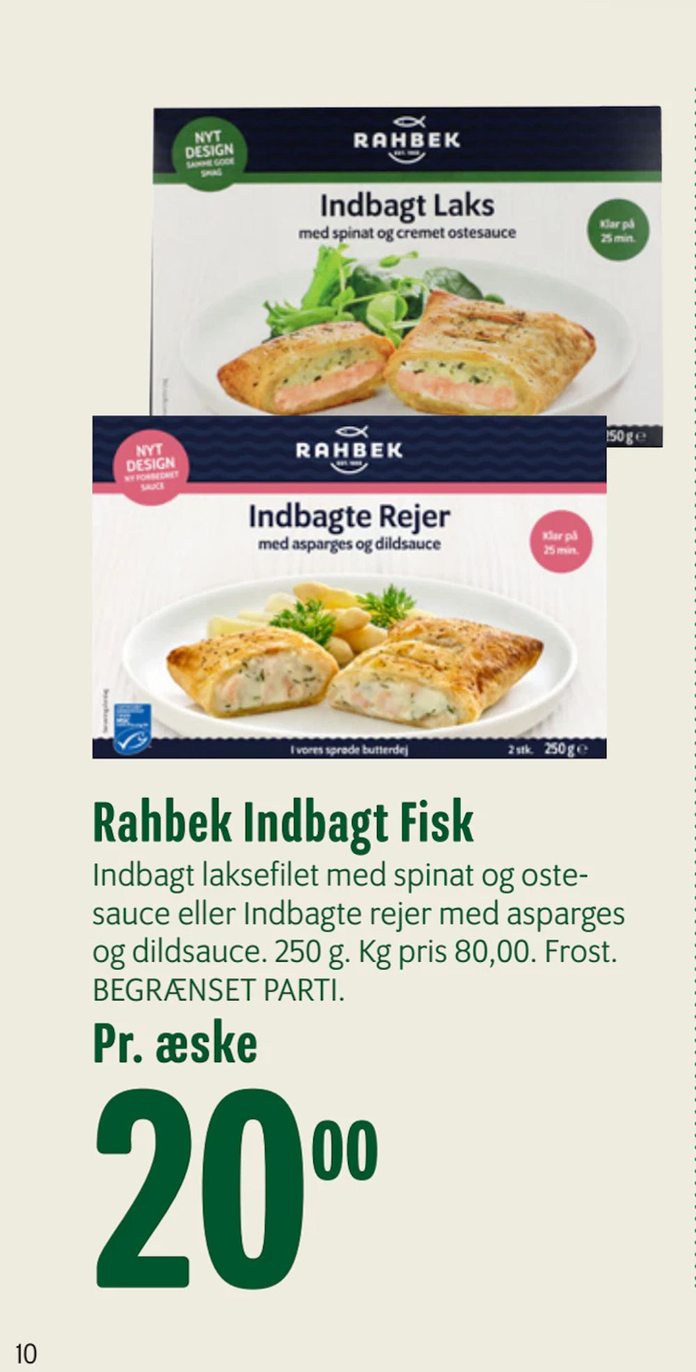Tilbud på Rahbek Indbagt Fisk fra Min Købmand til 20 kr.