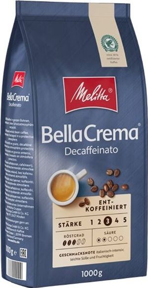 Melitta BellaCrema Decaffeinato Koffeinfrie Kaffebønner - 1000 g.