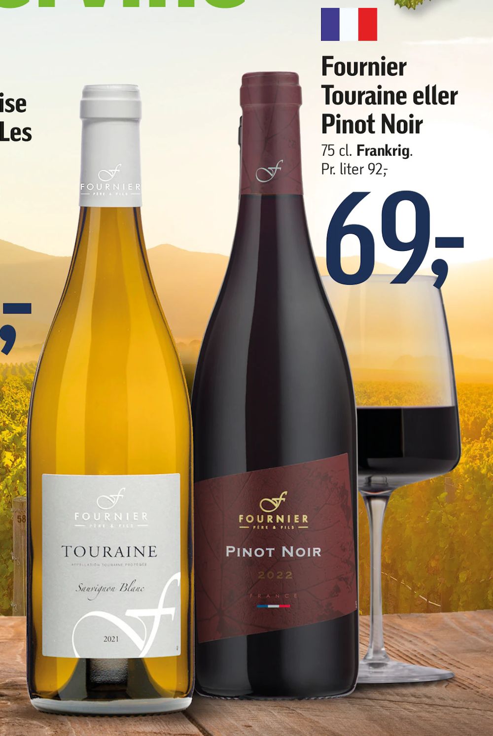 Tilbud på Fournier Touraine eller Pinot Noir fra føtex til 69 kr.