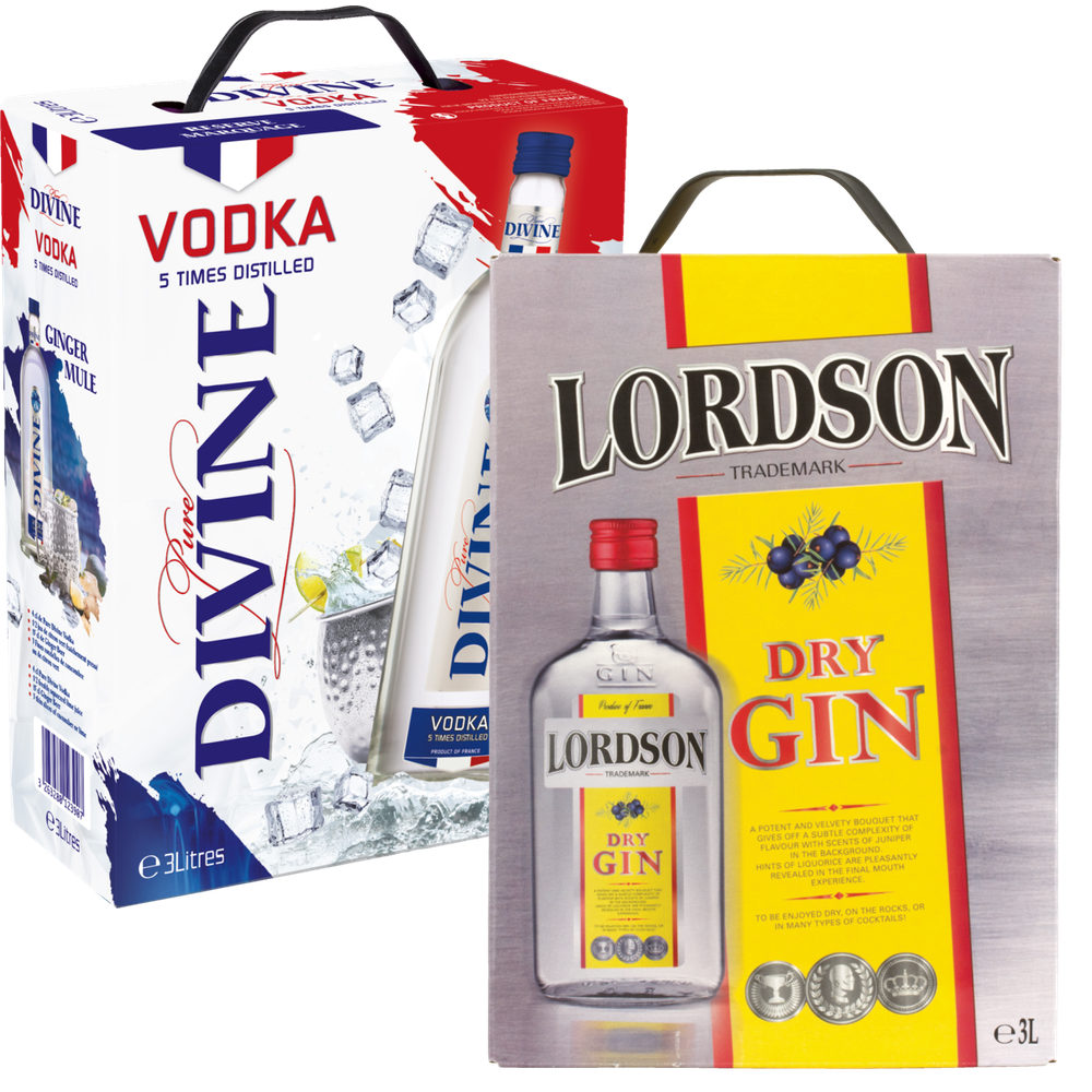 Erbjudanden på Divine Vodka el. Lordson Gin från Calle för 29,99 €