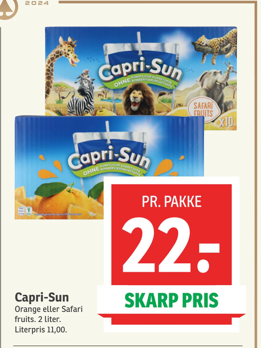 Tilbud på Capri-Sun fra SPAR til 22 kr.