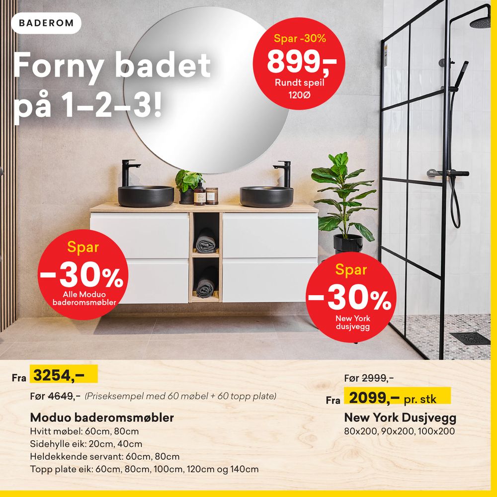Tilbud på Moduo baderomsmøbler fra Right Price Tiles til 3 254 kr