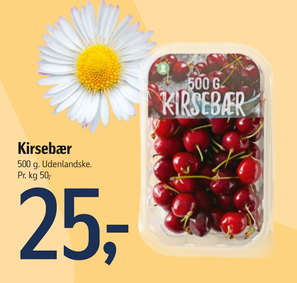 Tilbud på Kirsebær fra føtex til 25 kr.