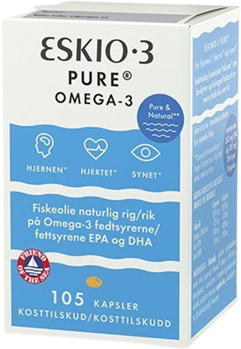 Tilbud på Eskio-3 Pure Omega-3 (Eskio3) fra Helsam til 118,95 kr.