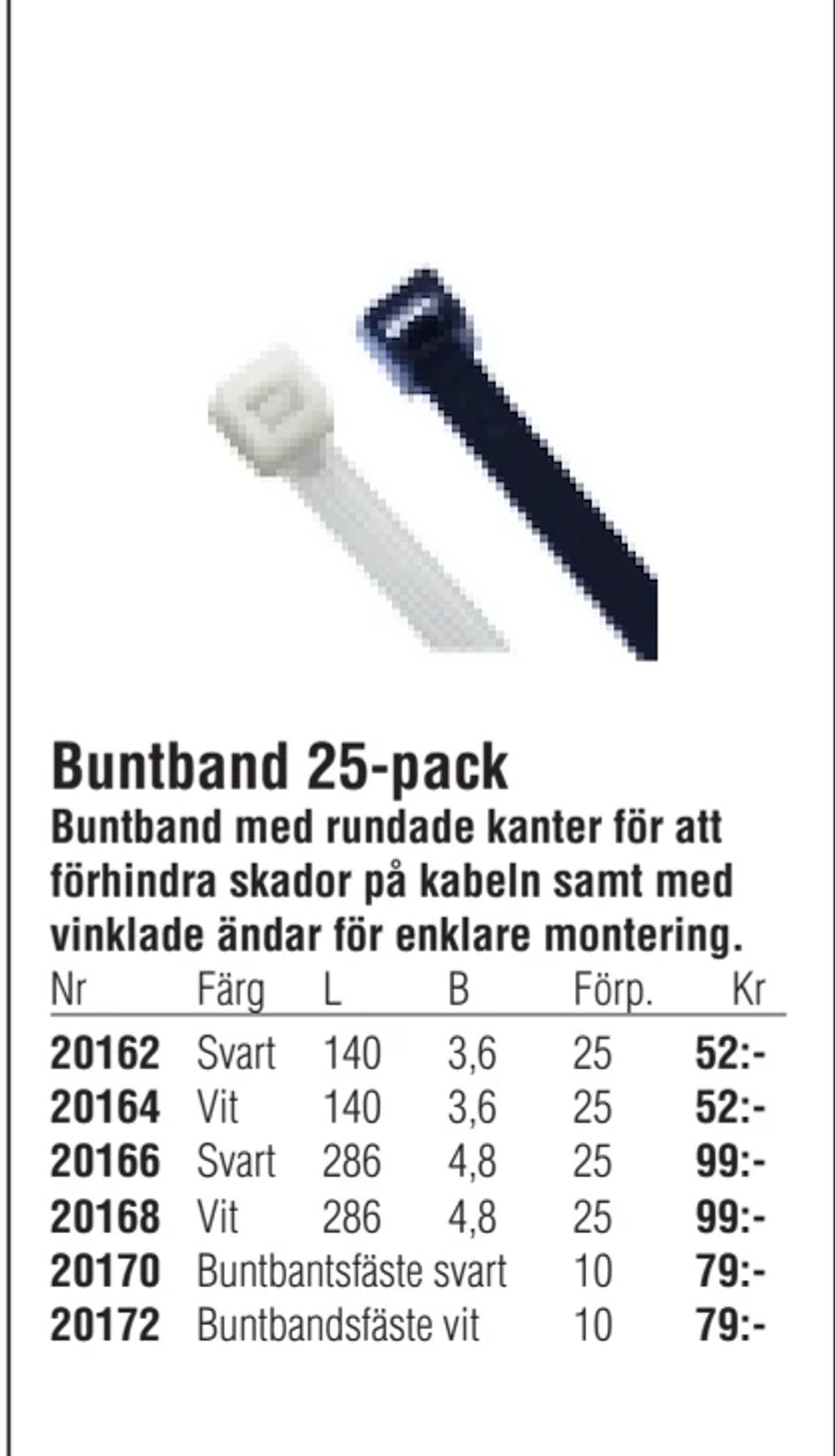 Erbjudanden på Buntband 25-pack från Erlandsons Brygga för 52 kr