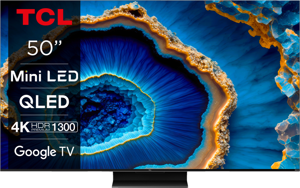 Tilbud på TCL 50" MQLED80 4K MINI-LED Smart-TV (2023) fra Elgiganten til 5.990 kr.