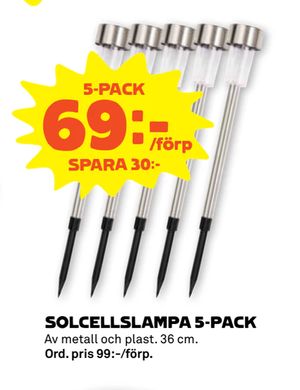 SOLCELLSLAMPA 5-PACK