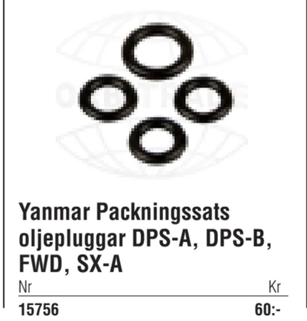 Erbjudanden på Yanmar Packningssats oljepluggar DPS-A, DPS-B, FWD, SX-A från Erlandsons Brygga för 60 kr