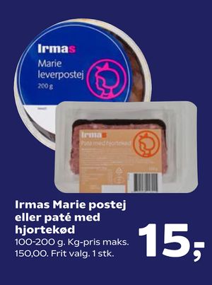 Irmas Marie postej eller paté med hjortekød
