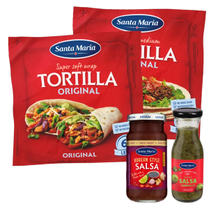 Tortillabröd, fruktsalsa (Santa Maria)