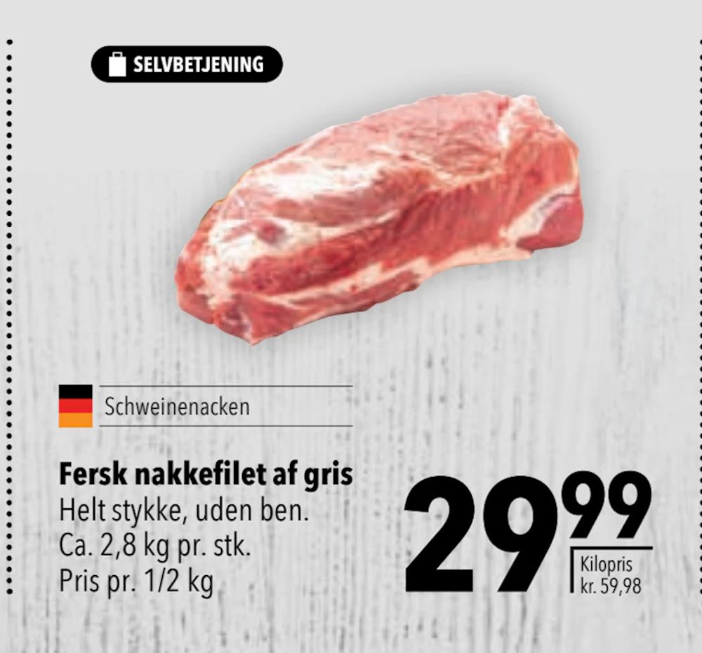 Tilbud på Fersk nakkefilet af gris fra CITTI til 29,99 kr.