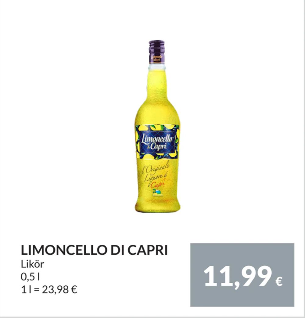 Erbjudanden på LIMONCELLO DI CAPRI från Nielsen Scan-Shop för 11,99 €