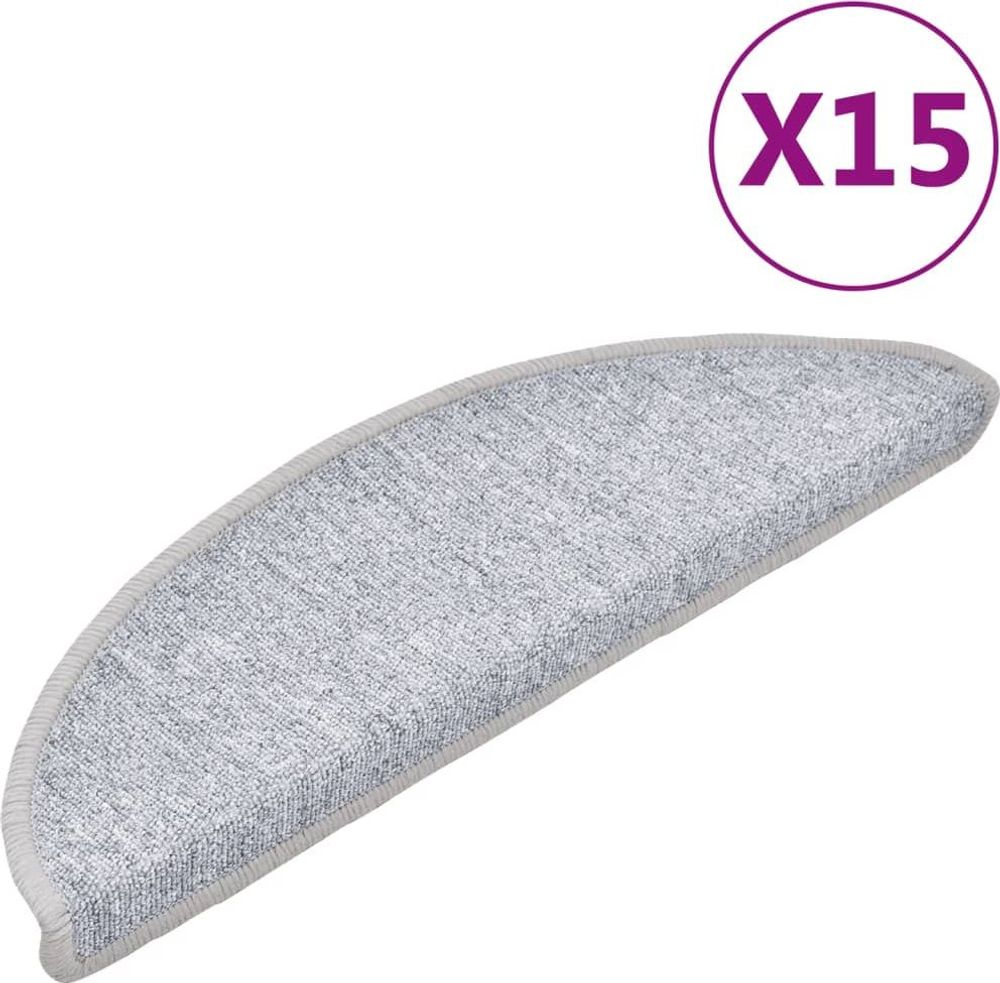 Tilbud på vidaXL Trappematter lys grå 15 stk 56x17x3 cm fra vidaXL.no til 819 kr