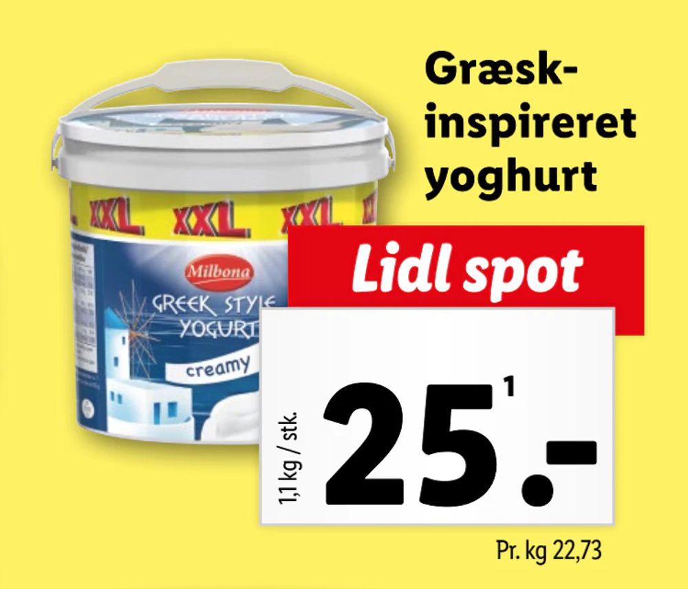 Tilbud på Græskinspireret yoghurt fra Lidl til 25 kr.