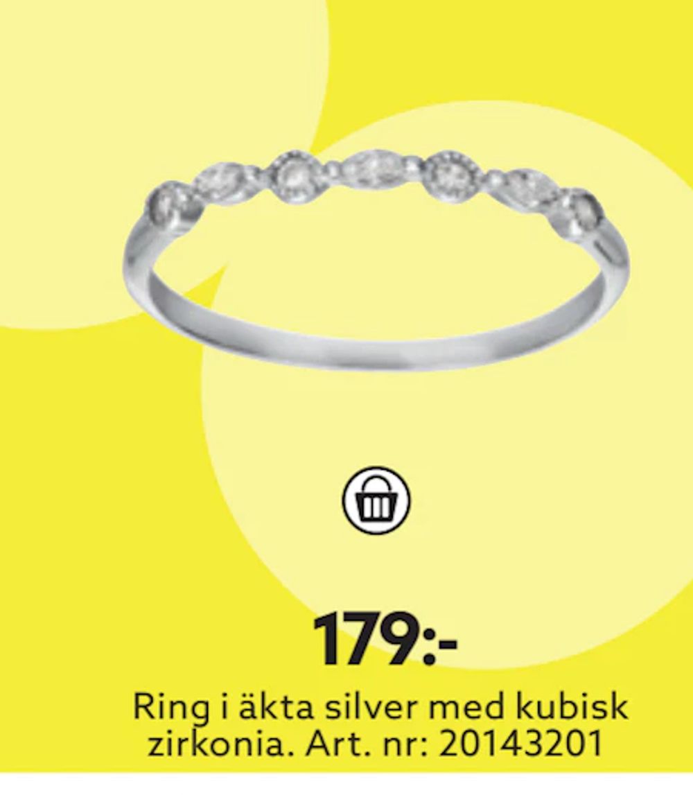 Erbjudanden på Ring i äkta silver med kubisk zirkonia från Albrekts guld för 179 kr