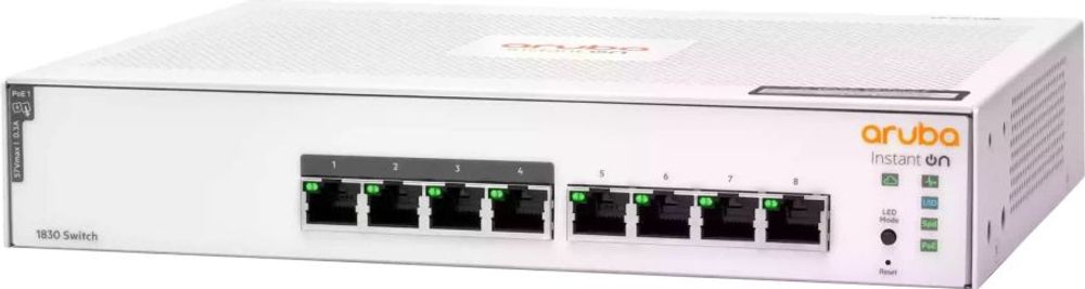 Tilbud på HPE Aruba Instant On 1830 8G 4p Class4 PoE 65W Switch - Switch - smart - 4 x 10/100/1000 + 4 x 10/100/1000 (PoE+) - desktop, monterbar på stativ - PoE fra ComputerSalg til 1.204 kr.