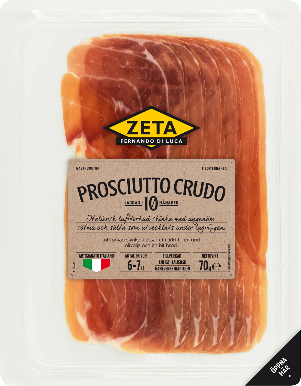 Erbjudanden på Prosciutto Crudo (Zeta. Italien) från ICA Kvantum för 34,95 kr