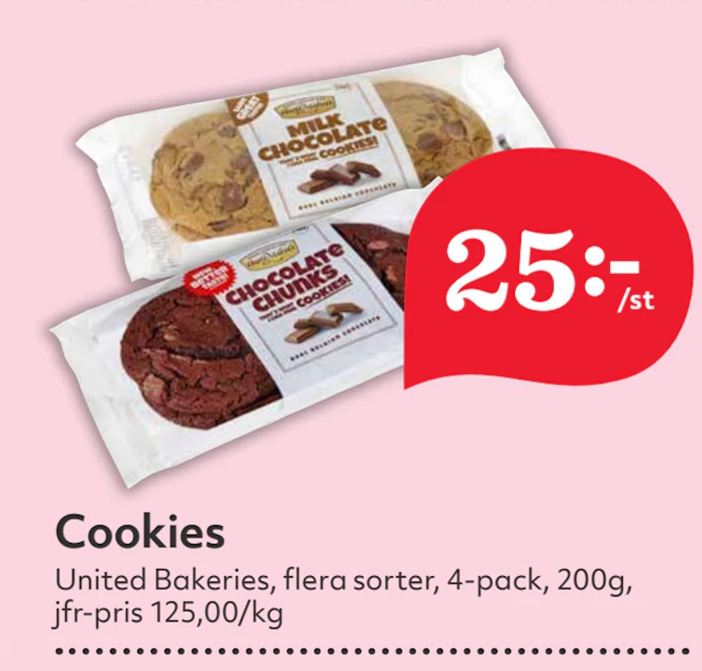 Erbjudanden på Cookies från Hemköp för 25 kr