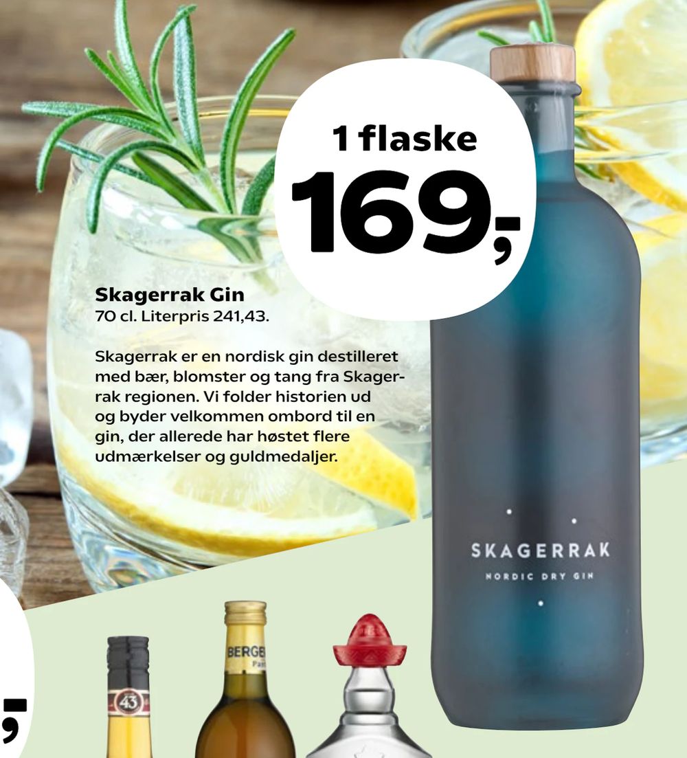 Tilbud på Skagerrak Gin fra SuperBrugsen til 169 kr.