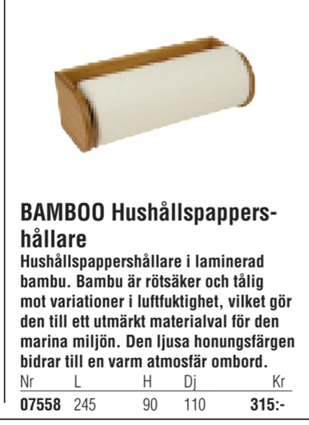 Erbjudanden på BAMBOO Hushållspappershållare från Erlandsons Brygga för 315 kr